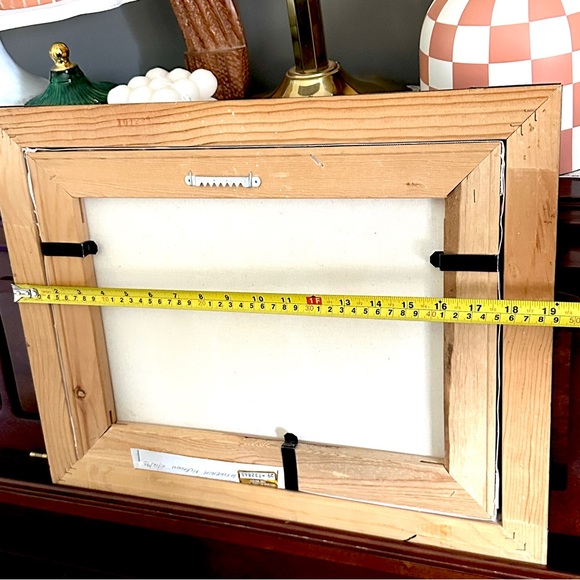 Vintage 90s Airbrushed Canvas Art Asian Vases Cranes Blossoms Framed Painting - Picture 5 of 9